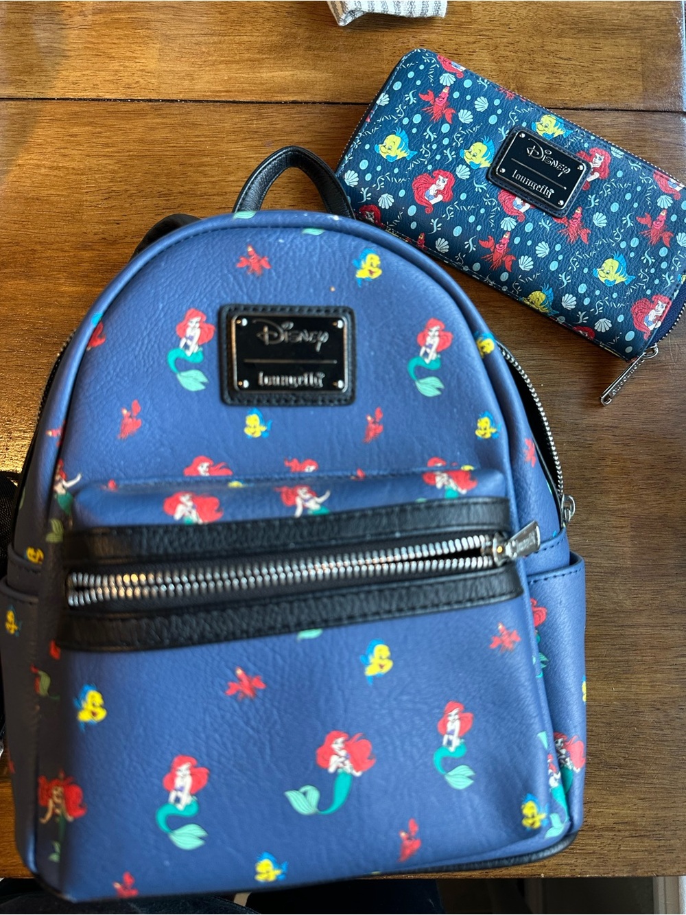 Loungefly Blue The Little Mermaid Mini Backpack & Wallet Set